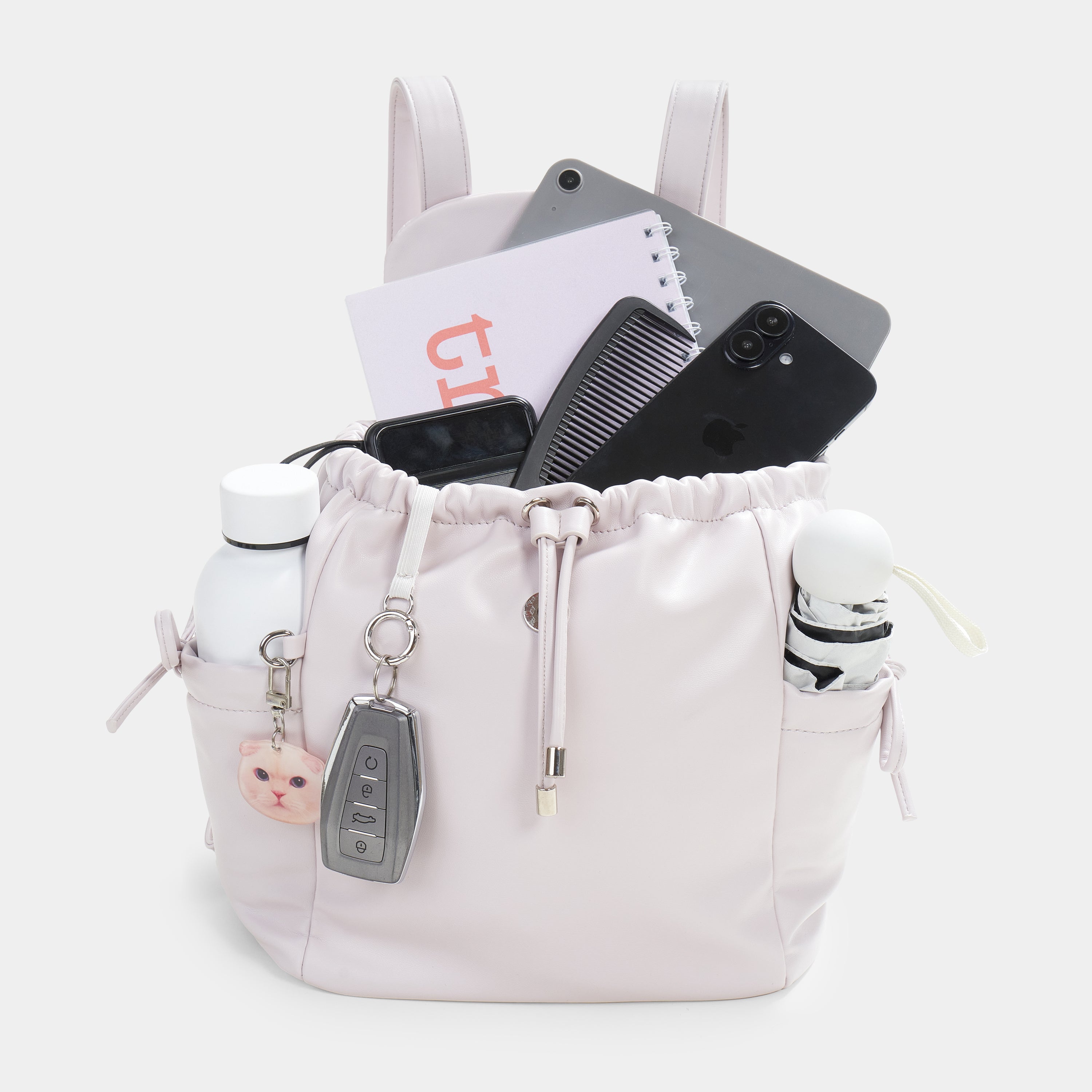 Ruched Bow Pocket Backpack